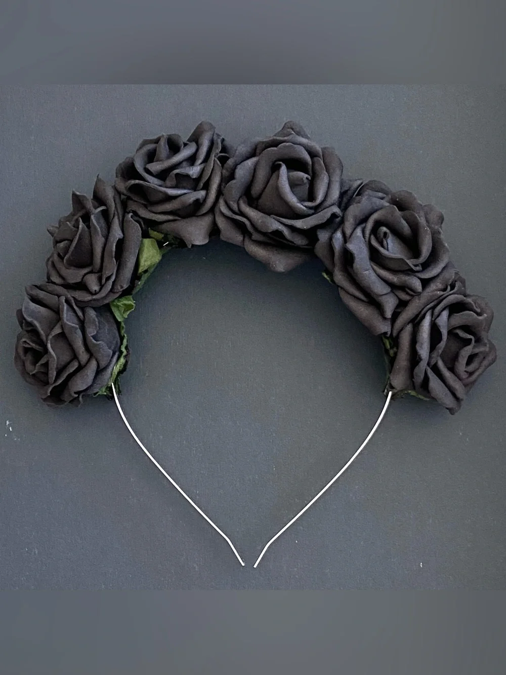 VINTAGE Aphrodite Black Flower Crown Headwrap